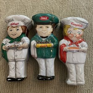 Vintage Set Of 3, Kellogg’s Coca Cola Campbells Tins
